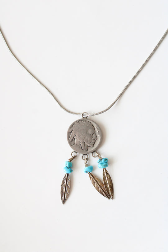 Buffalo Nickel Sterling Silver Necklace