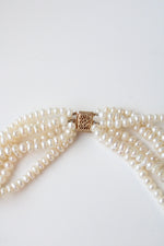 14K Yellow Gold Multi-Strand String Of Pearls