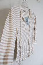 NEW LOFT Tan & White Striped Top | XXS Petite