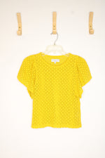 Madewell Texture & Thread Yellow Cutout Flutter Sleeve Top | XS