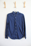 American Eagle Classic Fit Navy White Arrow Patterned Button Down Shirt | S