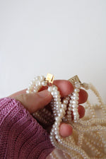 14K Yellow Gold Multi-Strand String Of Pearls