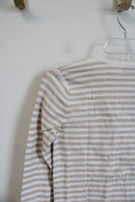 NEW LOFT Tan & White Striped Top | XXS Petite