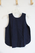 NEW LOFT Navy Linen Blend Tank Top | XXS Petite