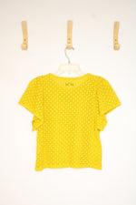 Madewell Texture & Thread Yellow Cutout Flutter Sleeve Top | XS