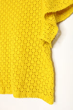 Madewell Texture & Thread Yellow Cutout Flutter Sleeve Top | XS