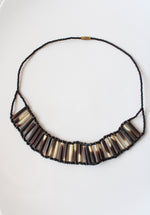 Porcupine Quill & Black Seed Beaded Necklace