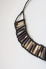 Porcupine Quill & Black Seed Beaded Necklace