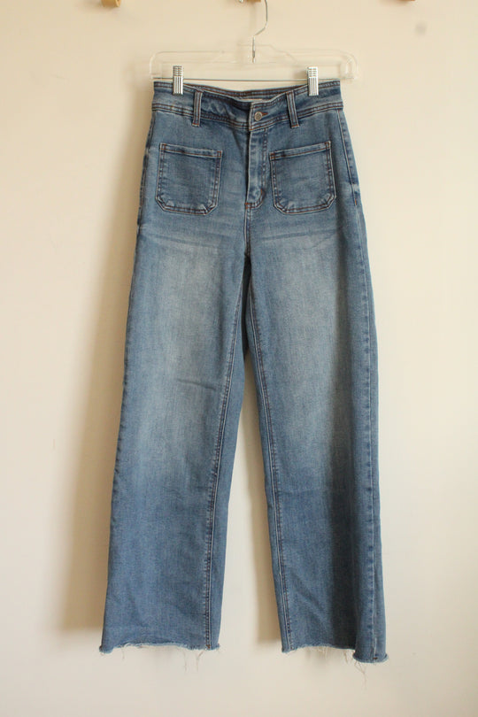 Oat New York Front Flat Pocket Flare Medium Wash Jeans | 2