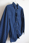 American Eagle Navy & White Polka Dot Button Down Shirt | S