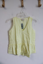 NEW LOFT Yellow Linen Blend Tank Top | XXS Petite