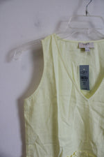 NEW LOFT Yellow Linen Blend Tank Top | XXS Petite