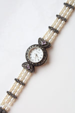 Pedre Amethyst Genuine Pearl Sterling Silver Watch