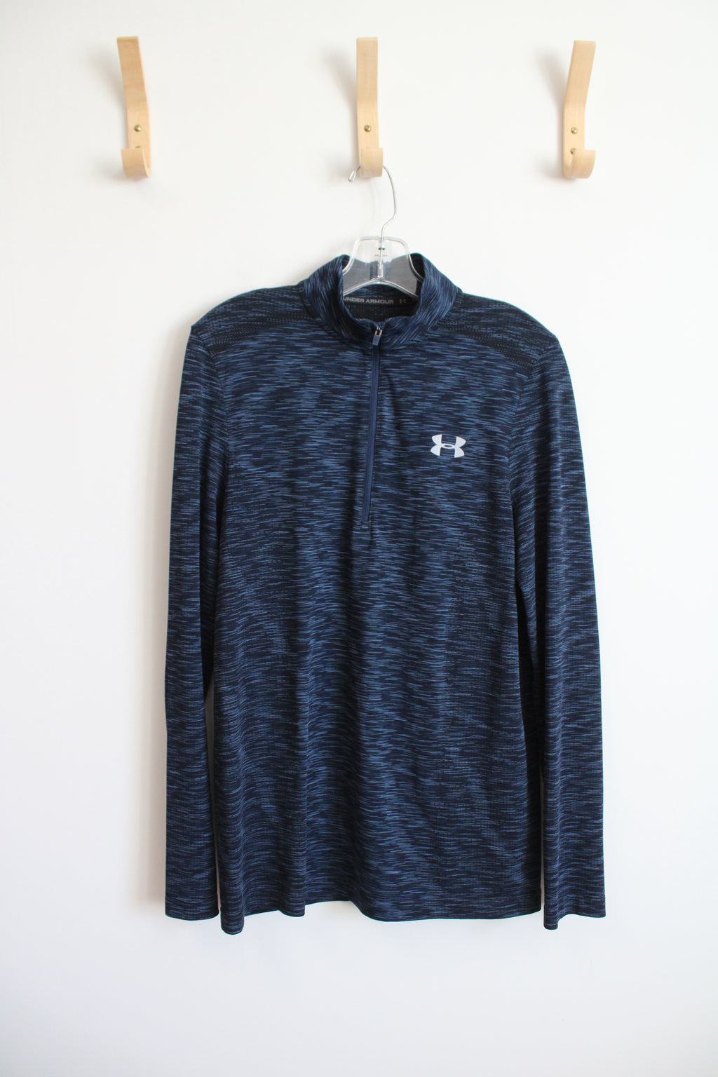 Under Armour Blue & Black Fitted 1/4 Zip Sweatshirt | M