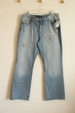 NEW Cacey Light Wash Flare Jeans with Rhinestone Details | 16