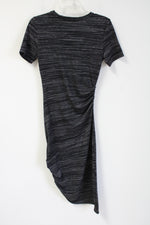 Athleta Ruched Downtown Gray Heathered Asymmetrical Dress | XS