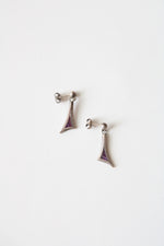 Sterling Silver Purple Stone Stud Dangle Earrings