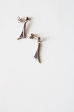 Sterling Silver Purple Stone Stud Dangle Earrings