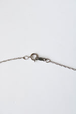 Black & Clear Stone Open Heart Sterling SIlver Necklace