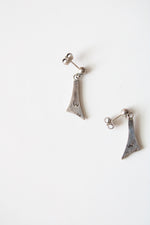 Sterling Silver Purple Stone Stud Dangle Earrings