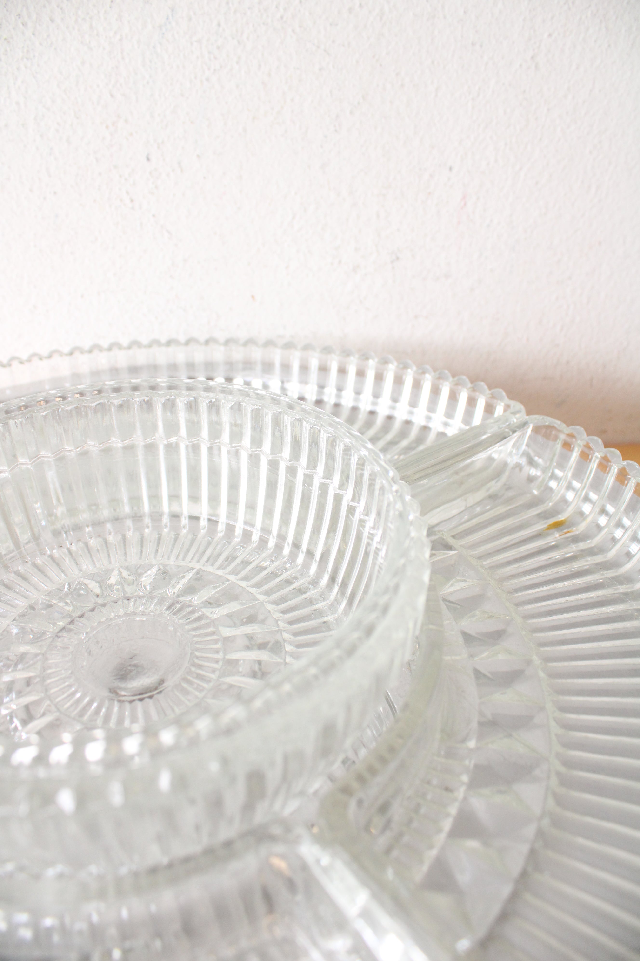 Vintage Kromex Lazy Susan Chrome & Glass Divided Serving Tray