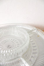 Vintage Kromex Lazy Susan Chrome & Glass Divided Serving Tray