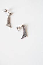 Sterling Silver Purple Stone Stud Dangle Earrings