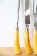 Washington Forge Stainless Steel Yellow Handled Carving Set