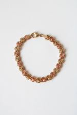 14K Rose & Yellow Gold Swirl Chain Link Bracelet