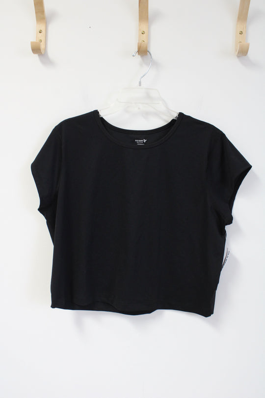 NEW Old Navy Active Powersoft Black Crop Tee | XL Tall