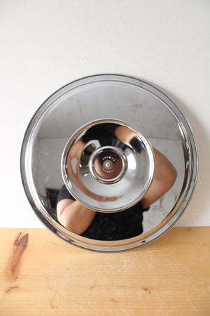 Vintage Kromex Lazy Susan Chrome & Glass Divided Serving Tray