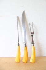 Washington Forge Stainless Steel Yellow Handled Carving Set