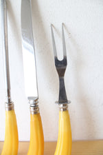 Washington Forge Stainless Steel Yellow Handled Carving Set
