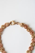 14K Rose & Yellow Gold Swirl Chain Link Bracelet
