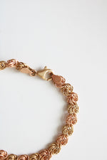 14K Rose & Yellow Gold Swirl Chain Link Bracelet