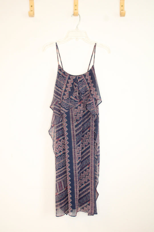 NEW BCBGMAXAZRIA Aztec Print Ruffle Dress | L