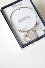 NEW Disney Minnie Mouse Silver Adjustable Bangle Bracelet