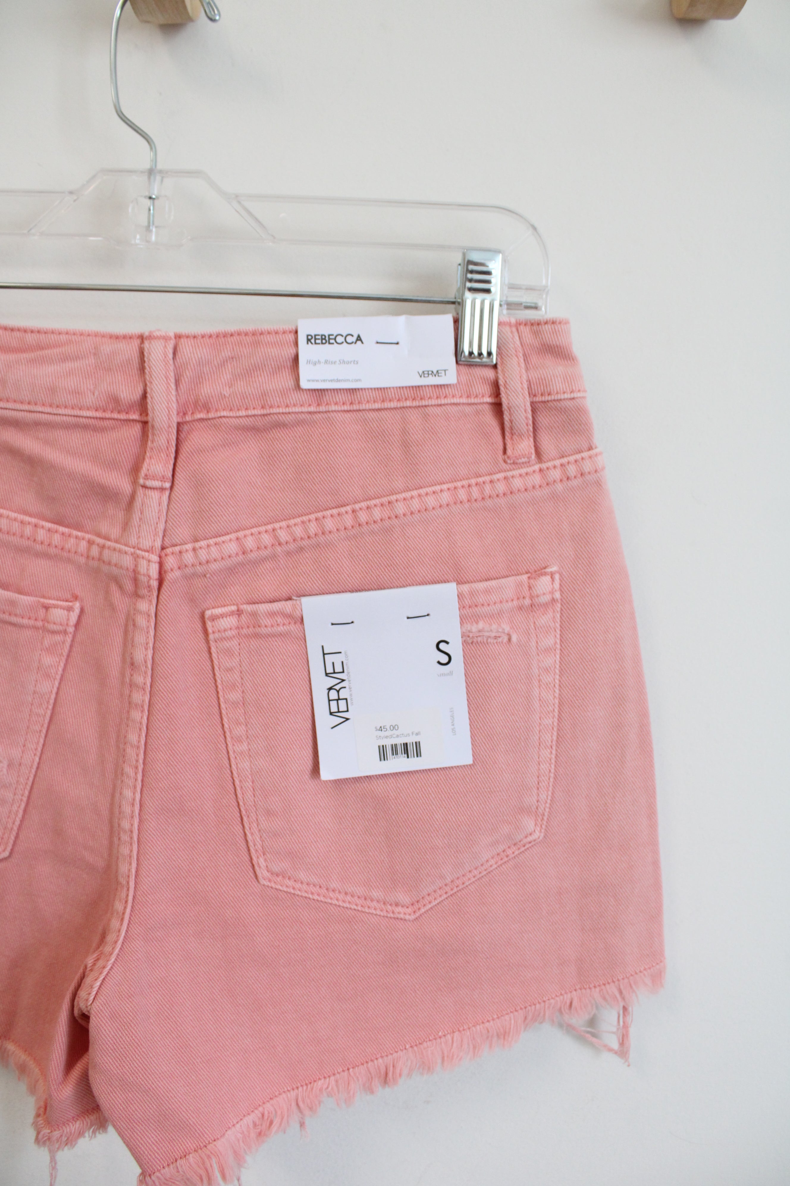 NEW Vervet High Rise Rebecca Pink Distressed Cutoff Shorts | S