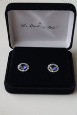 The Danbury Mint Blue Sapphire Sterling Silver Stud Earrings