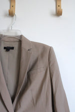 Ann Taylor Beige Pinstriped Blazer | M