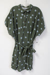 NEW Sonoma Green Blue Floral Linen Blend Dress | 2X