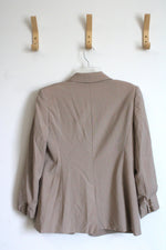 Ann Taylor Beige Pinstriped Blazer | M