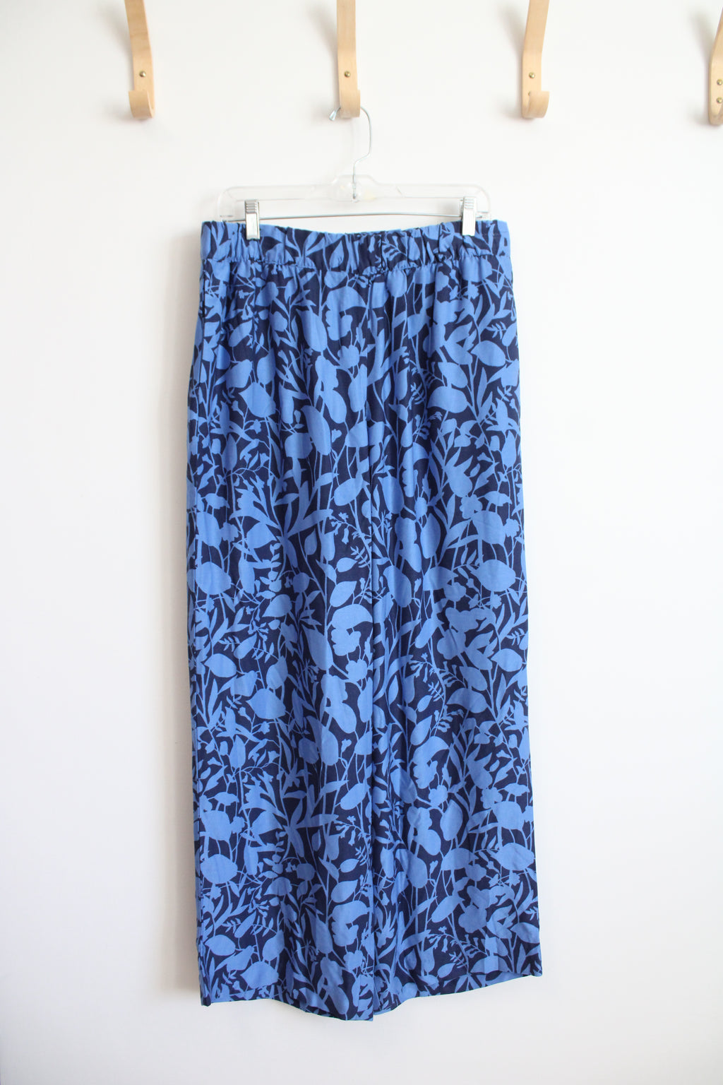 NEW Talbots Two-Toned Blue Patterned Flowy Pants | L