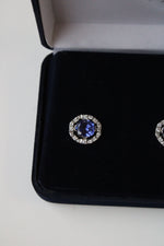 The Danbury Mint Blue Sapphire Sterling Silver Stud Earrings
