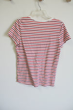 Gap Striped V-Neck Tee | M