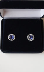 The Danbury Mint Blue Sapphire Sterling Silver Stud Earrings