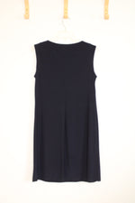 DB Navy Sleeveless Dress with Embellished Neckline | L