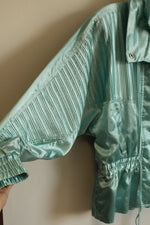 NEW Lavon Vintage Style Seafoam Green Mixed Texture Puffer Jacket and Pants Set | M