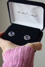 The Danbury Mint Blue Sapphire Sterling Silver Stud Earrings