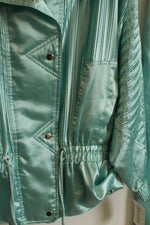 NEW Lavon Vintage Style Seafoam Green Mixed Texture Puffer Jacket and Pants Set | M
